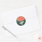 Sticker Rond Serene Nordic Landscape Art (Enveloppe)