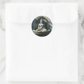 Sticker Rond Serene Tranquille Fontaine Bouddha (Sac)