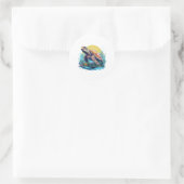 Sticker Rond Serene Underwater Turtle (Sac)