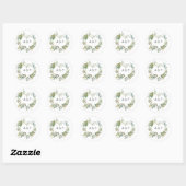 Sticker Rond Sérénité Simplistic Greenery Mariage géométrique (Feuille)