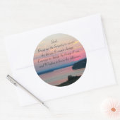 Sticker Rond Serenity Prayer Pink Seascape Sunset Photo (Enveloppe)
