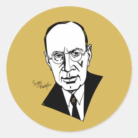 Sticker Rond Sergei Prokofiev (Devant)