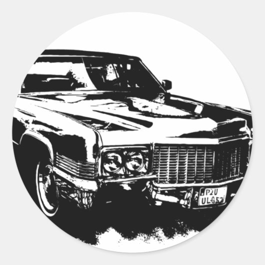 Sticker Rond série cadillac deville eldorado (Devant)