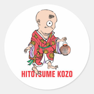 Sticker Rond Série Yokai : Hitotsume Kozo