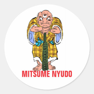 Sticker Rond Série Yokai : Mitsume Nyudo