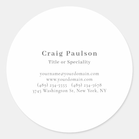Sticker Rond Serif Font Simple Professional Plain  (Devant)