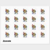 Sticker Rond Serif Up Funky Font Type Pun (Feuille)