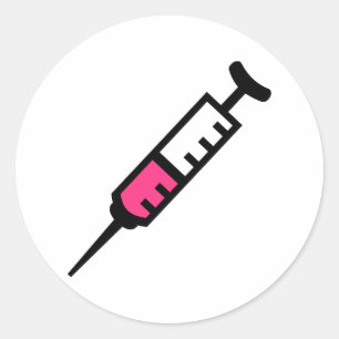 Sticker Rond Seringue d'injection