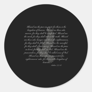 Sticker Rond Sermon sur la montagne Les Béatitudes Matthieu 5_3