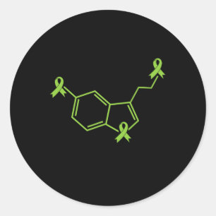 Sticker Rond Serotonine de ruban - Sensibilisation à la santé m