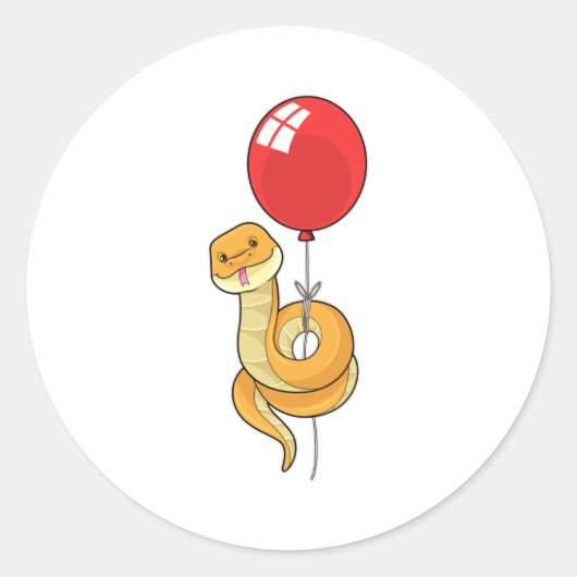 Sticker Rond Serpent à ballons (Devant)