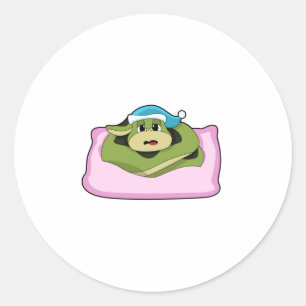 Sticker Rond Serpent au coucher avec casquette