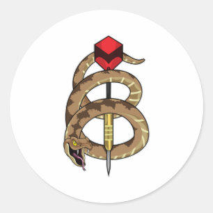 Sticker Rond Serpent aux fléchettes avec tarte