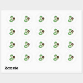 Sticker Rond Serpent avec beigne (Feuille)