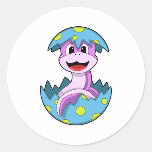 Sticker Rond Serpent avec coquille d'oeuf (Devant)