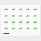 Sticker Rond Serpent avec des rideaux verts (Feuille)