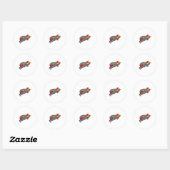Sticker Rond Serpent avec fusée (Feuille)