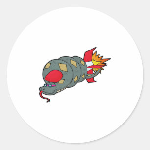 Sticker Rond Serpent avec fusée
