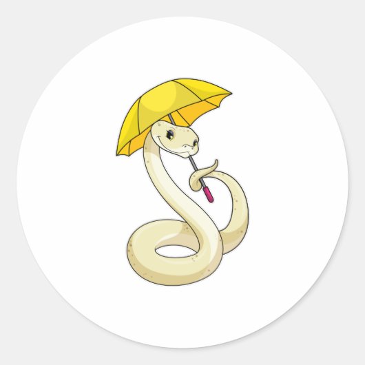 Sticker Rond Serpent avec parapluie (Devant)