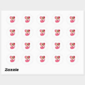 Sticker Rond Serpent avec Rose (Feuille)