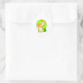 Sticker Rond Serpent avec verre de jus de citron (Sac)