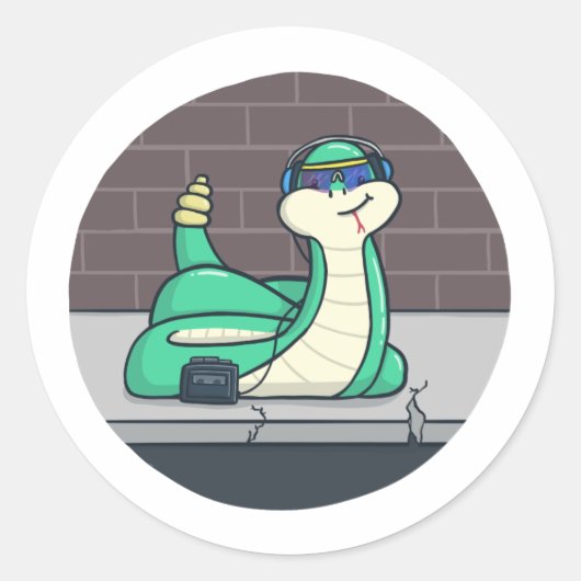 Sticker Rond Serpent cool (Devant)