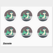 Sticker Rond Serpent cool (Feuille)