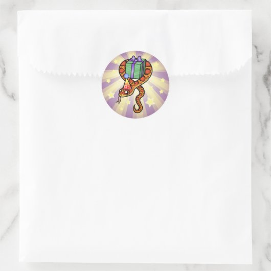 Sticker Rond Serpent d'anniversaire (Sac)