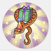 Sticker Rond Serpent d'anniversaire (Devant)