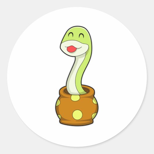 Sticker Rond Serpent dans Jar (Devant)