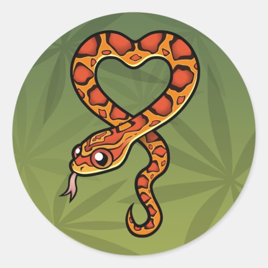 Sticker Rond Serpent de dessin animé (Devant)
