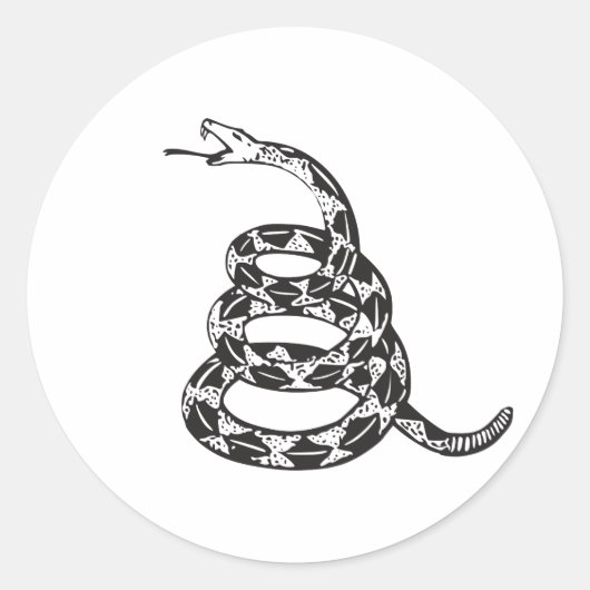 Sticker Rond Serpent de Gadsden - noir (Devant)