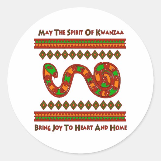Sticker Rond Serpent de Kwanzaa (Devant)