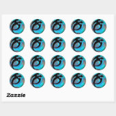 Sticker Rond Serpent de lune ailée (Feuille)