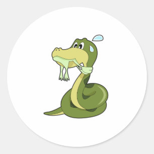 Sticker Rond Serpent drôle