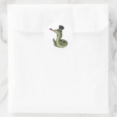 Sticker Rond Serpent en Gentleman & Casquette (Sac)
