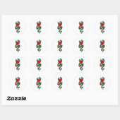 Sticker Rond Serpent enveloppé autour d'un tatouage rose rouge (Feuille)
