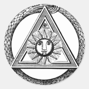 Sticker Rond Serpent franc-maçon triangulaire