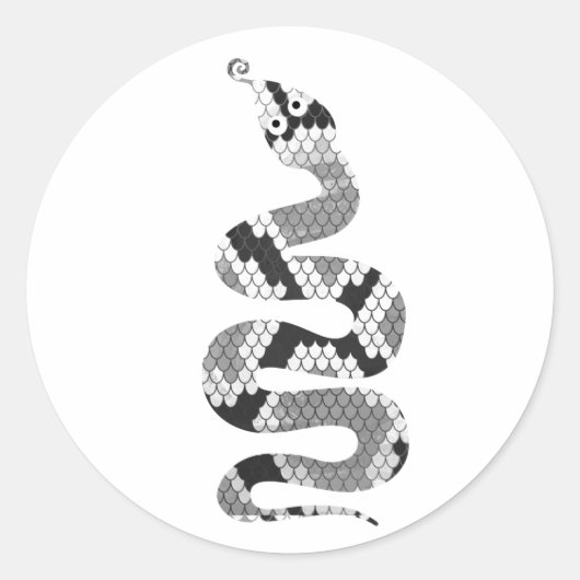 Sticker Rond Serpent gris et silhouette gris clair (Devant)