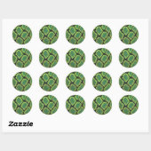 Sticker Rond Serpent noir et vert (Feuille)
