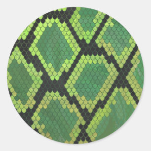 Sticker Rond Serpent noir et vert