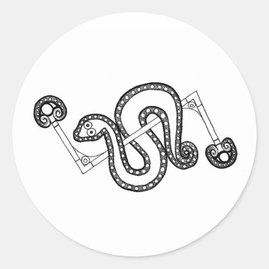 Sticker Rond Serpent Pictish (Devant)