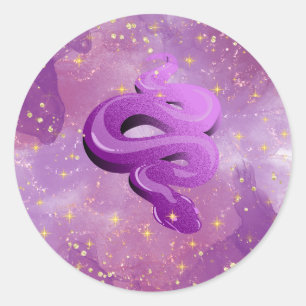 Sticker Rond Serpent pourpre