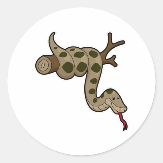 Sticker Rond Serpent sur branche (Devant)