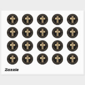 Sticker Rond Serpent sur Croix (Feuille)
