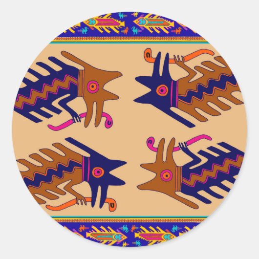 Sticker Rond Serpent tribal inca (Devant)