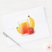 Sticker Rond Serrage de banane fraise (Enveloppe)