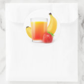 Sticker Rond Serrage de banane fraise (Sac)