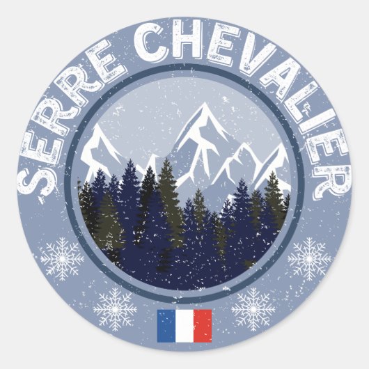 Sticker Rond Serre Chevalier Station de Ski (Devant)