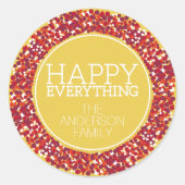Sticker Rond Serre de Berry de vacances avec Happy Everything (Devant)